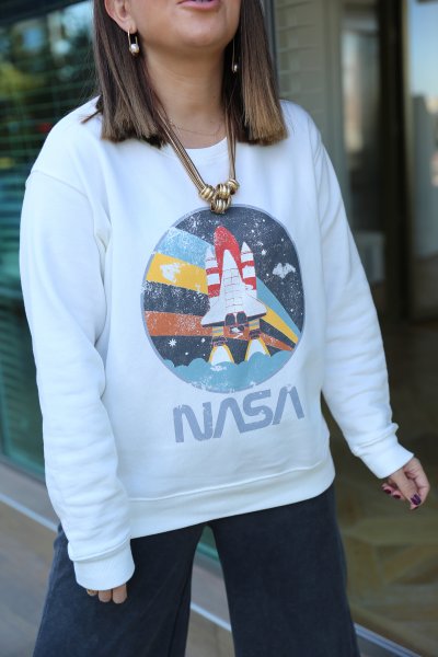 Nasa Baskılı Sweat
