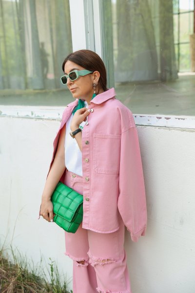 İki Cepli Oversize Kot Ceket