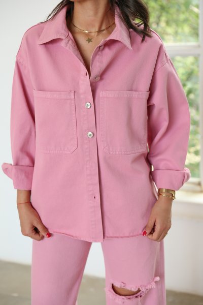 İki Cepli Oversize Kot Ceket