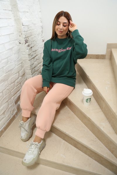 Buongiorno Yazı Baskılı Oversize Sweatshirt