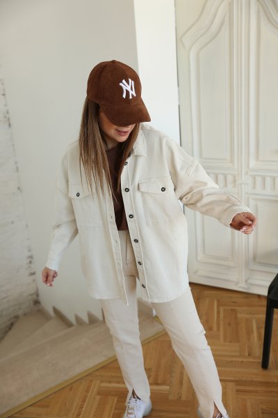 Gizli Cep Detaylı Denim Ceket