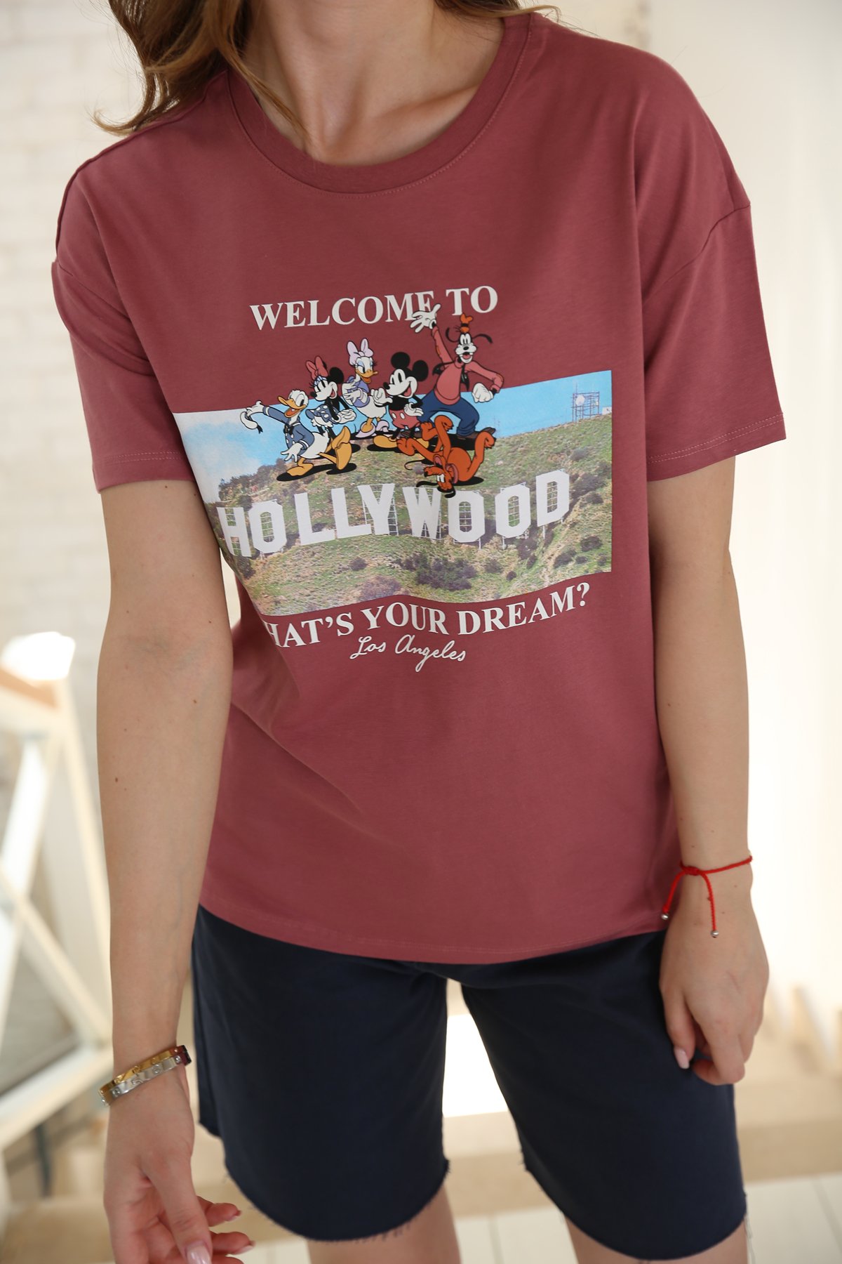 Hollywood Baskılı Tshirt 