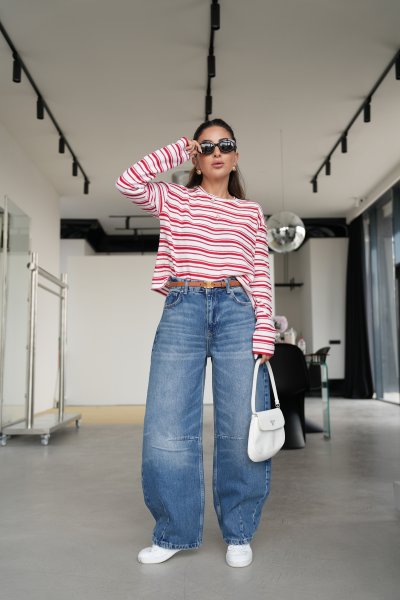 Pens Detaylı Geniş Jean