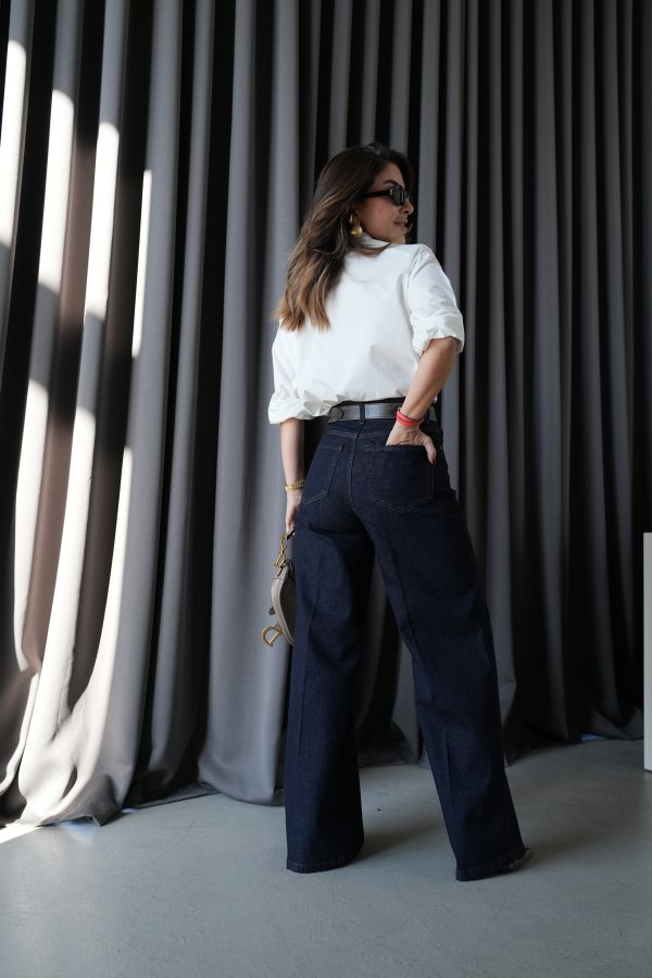 Kontrast Dikişli Straight Jean