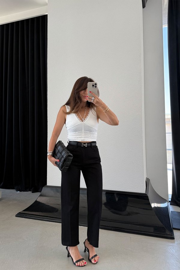 Paçası Kesik Straight Fit Jean