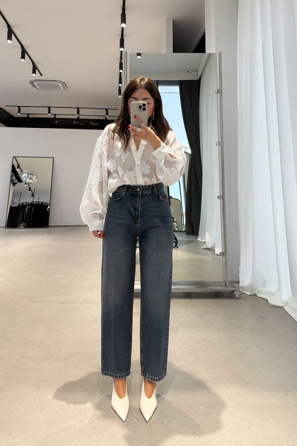 Yıkamalı Relax Fit Jean