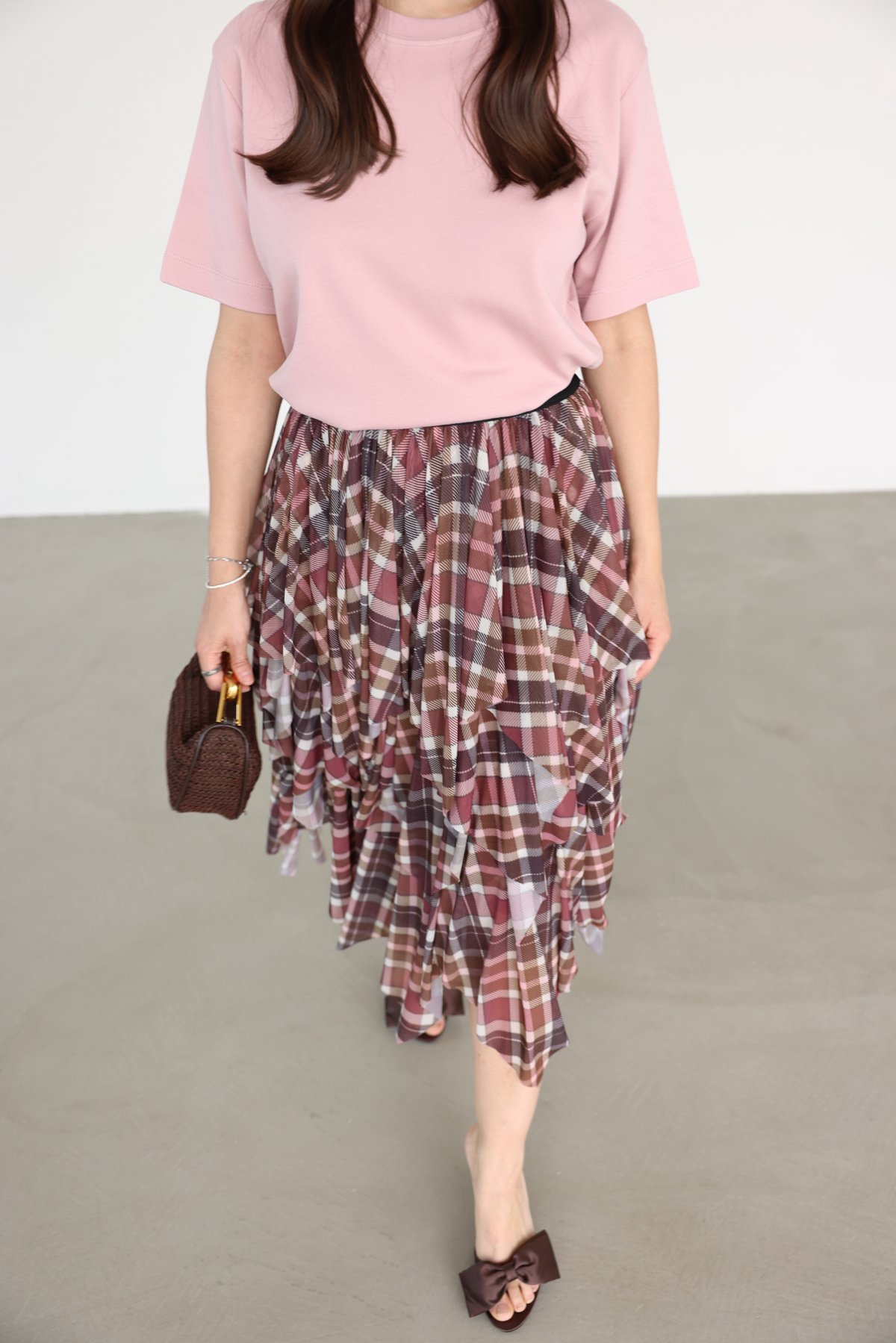 Ekoseli Asimetrik Kesim Etek