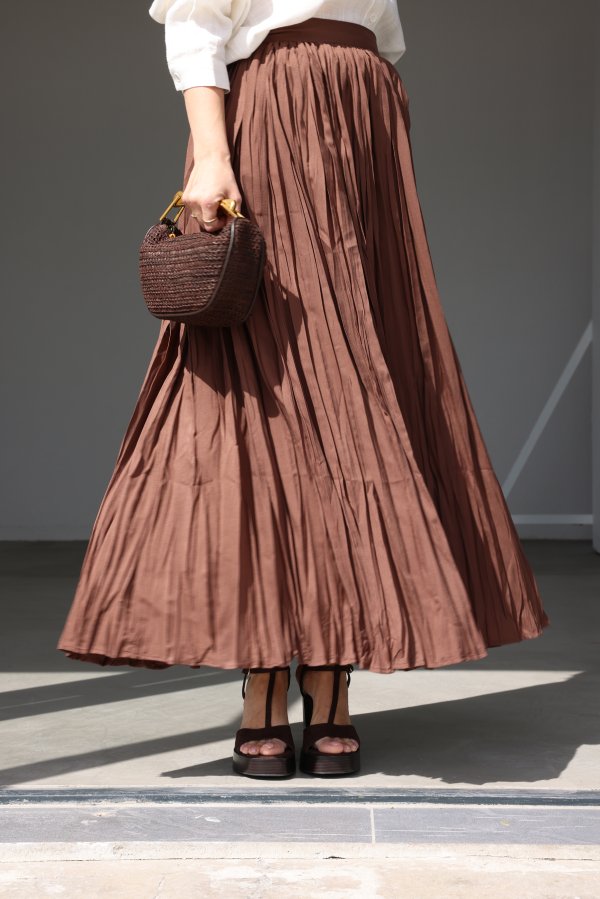 Uzun Pliseli Etek