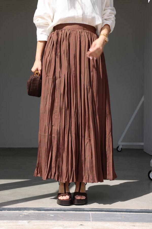Uzun Pliseli Etek