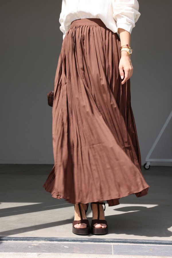 Uzun Pliseli Etek