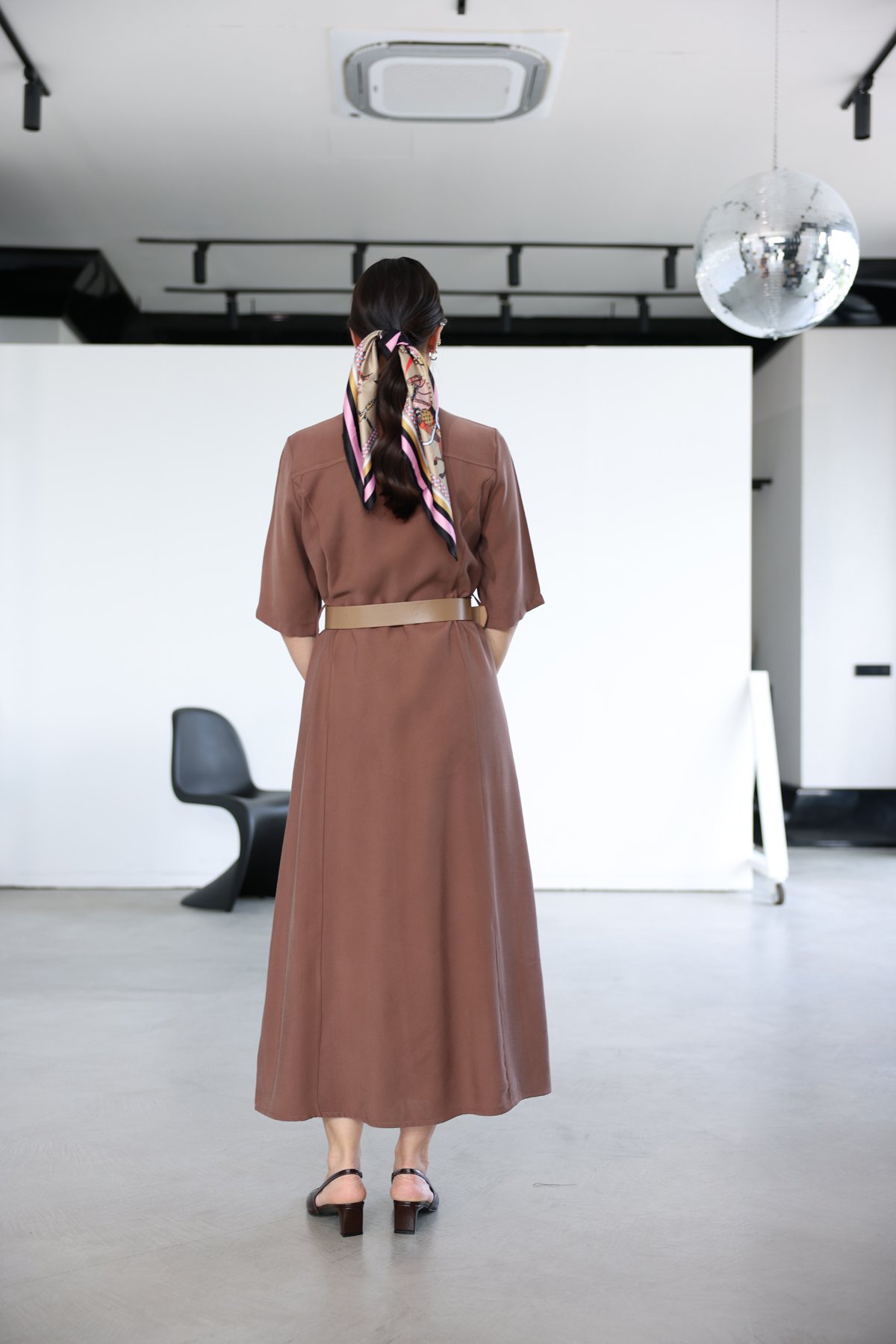 Kısa Kollu Tensel Gömlek Elbise