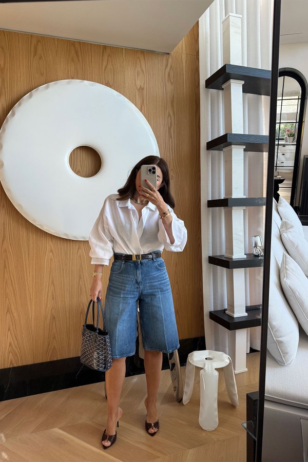 Geniş Kalıp Uzun Denim Şort