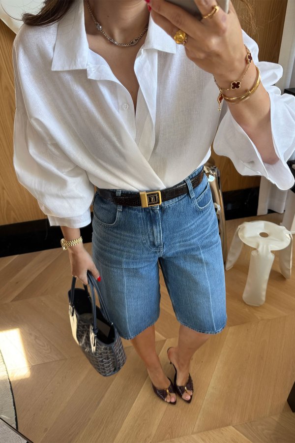Geniş Kalıp Uzun Denim Şort