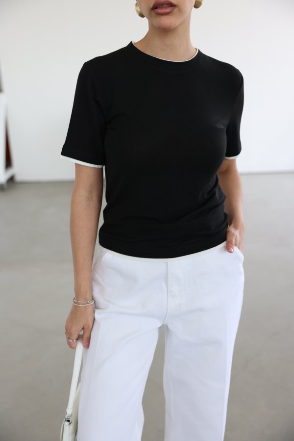Parça Detaylı Basic Tshirt