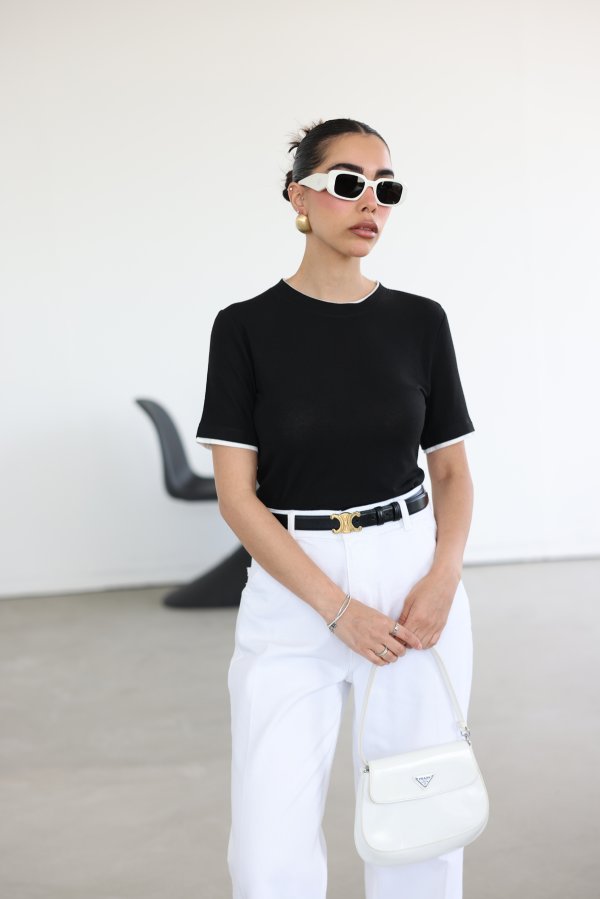 Parça Detaylı Basic Tshirt