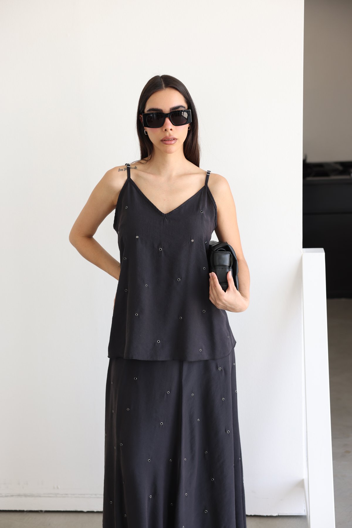 Kuş Gözlü Bluz Etek Takım