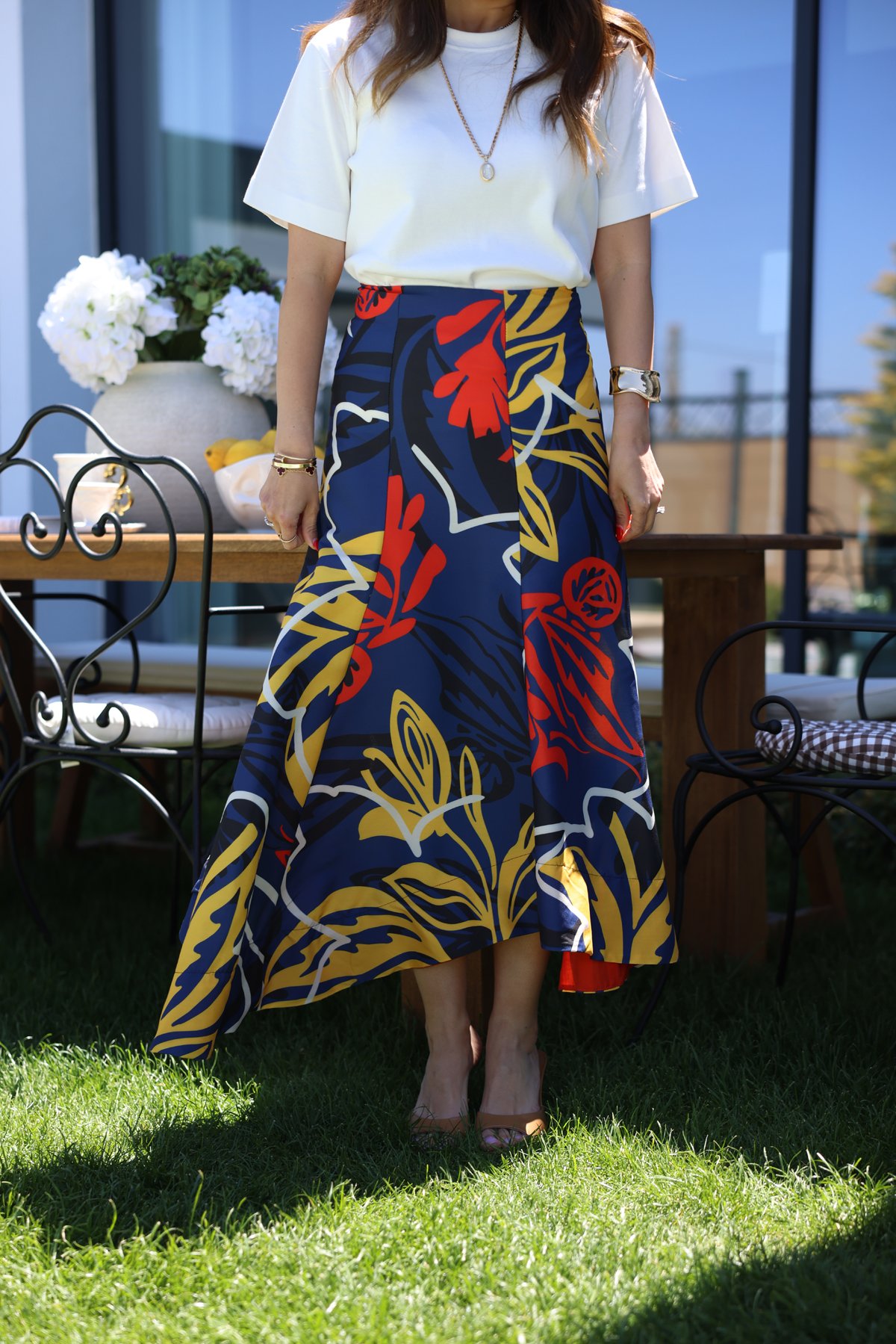 Karışık Desenli Poplin Etek