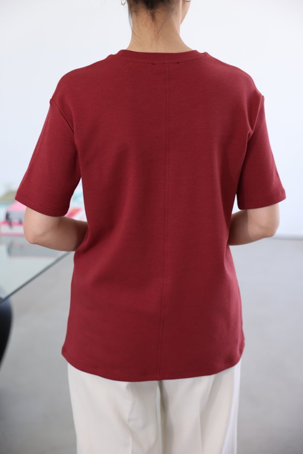 Önden Dikişli Bisiklet Yaka Tshirt