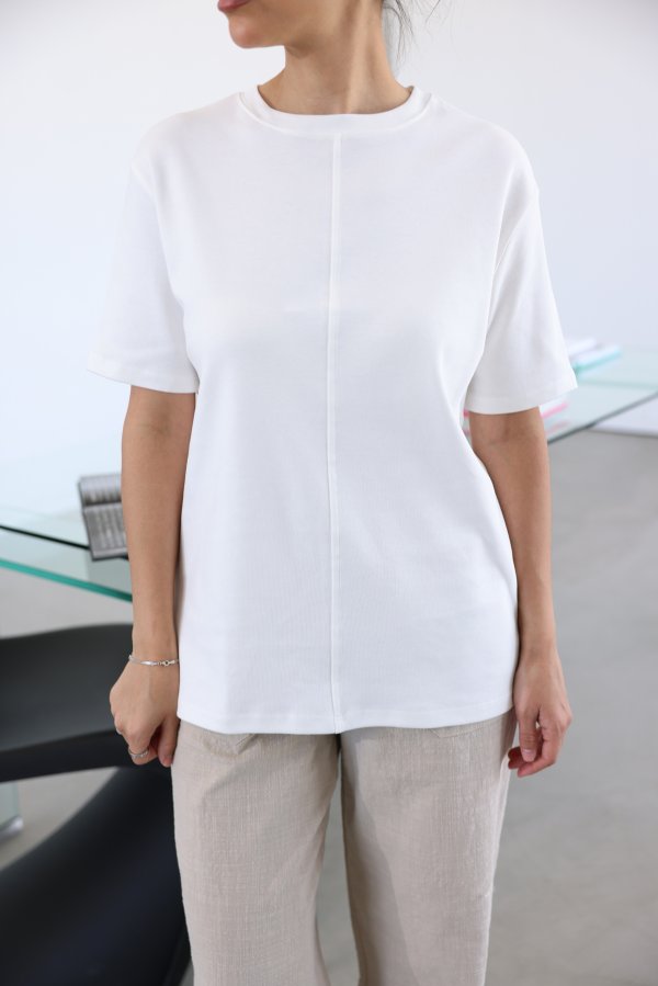Önden Dikişli Bisiklet Yaka Tshirt