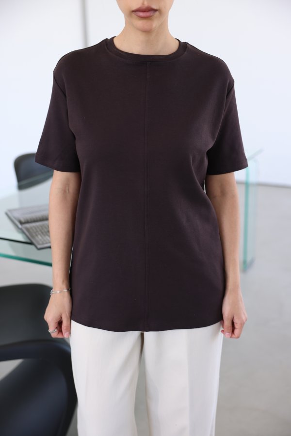Önden Dikişli Bisiklet Yaka Tshirt