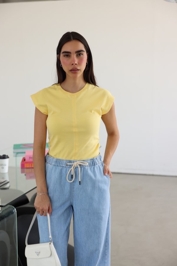 T Kol Yanı Büzgülü Tshirt