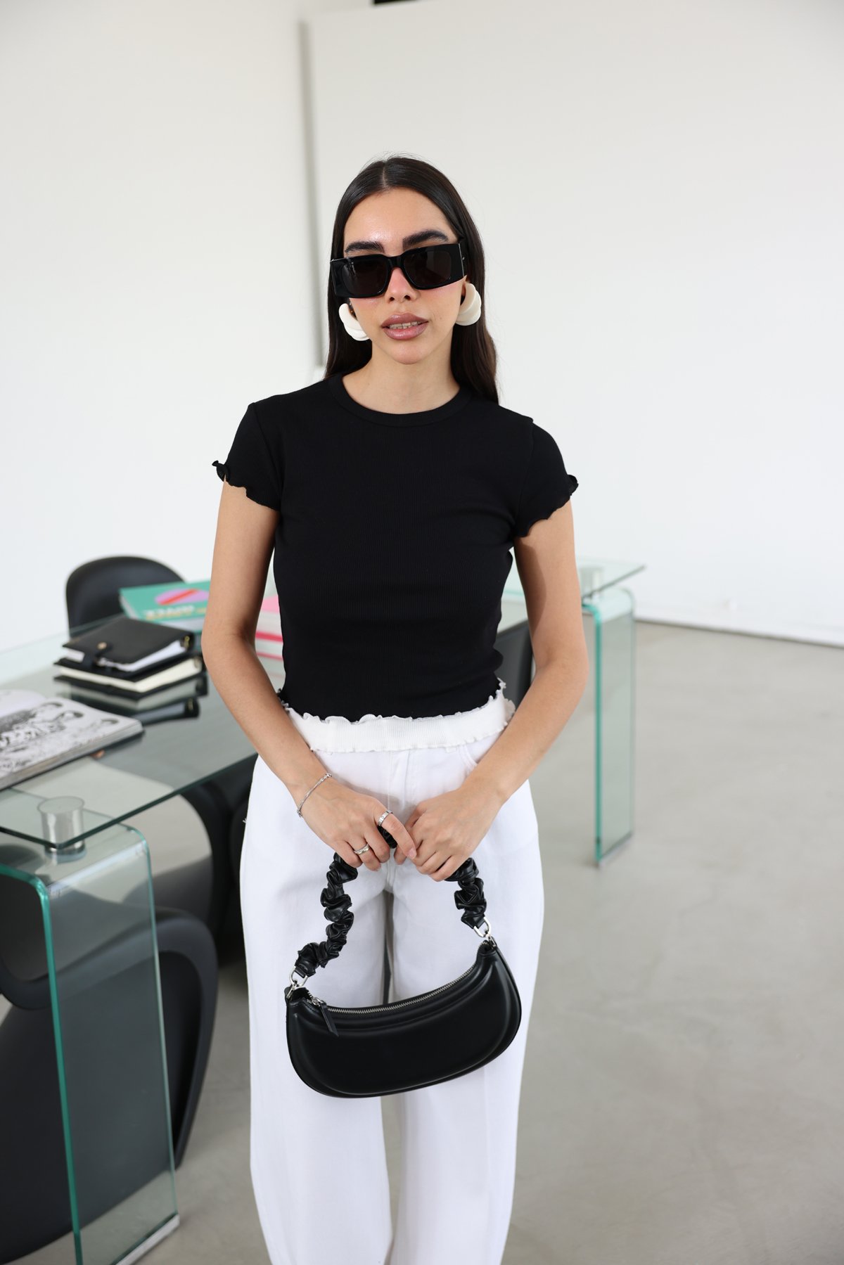 Çift Görünümlü Kısa Kol Bluz