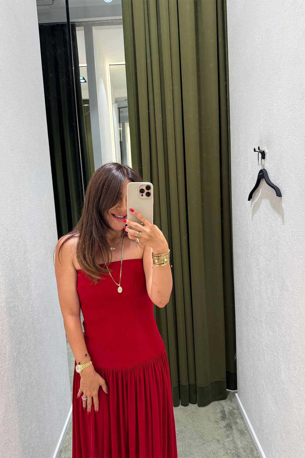 Straplez Altı Pliseli Elbise