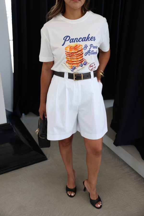 Yüksek Bel Pileli Şort