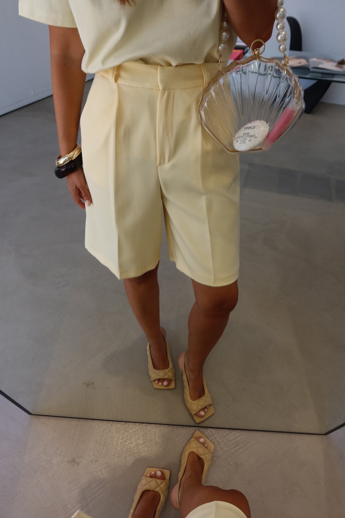 Pileli Basic Kumaş Şort