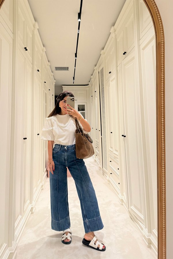 Dikiş Detaylı Crop Jean