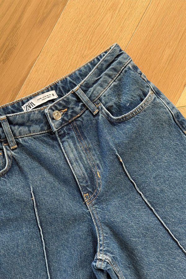 Dikiş Detaylı Crop Jean