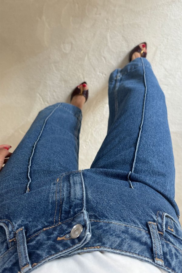 Dikiş Detaylı Crop Jean