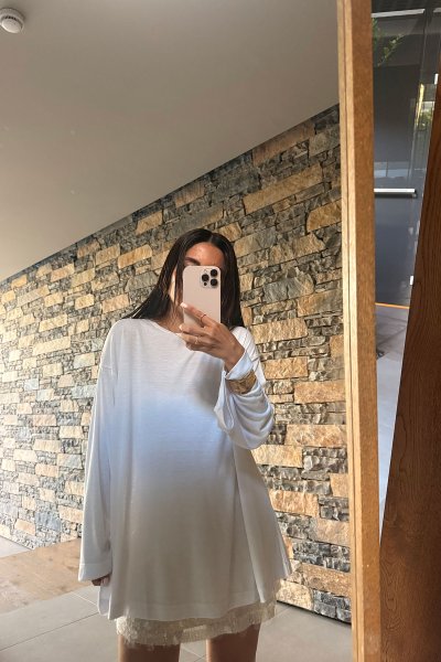 Uzun Kollu Oversize Basic Tshirt