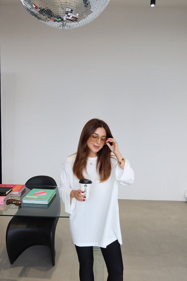 Uzun Kollu Oversize Basic Tshirt