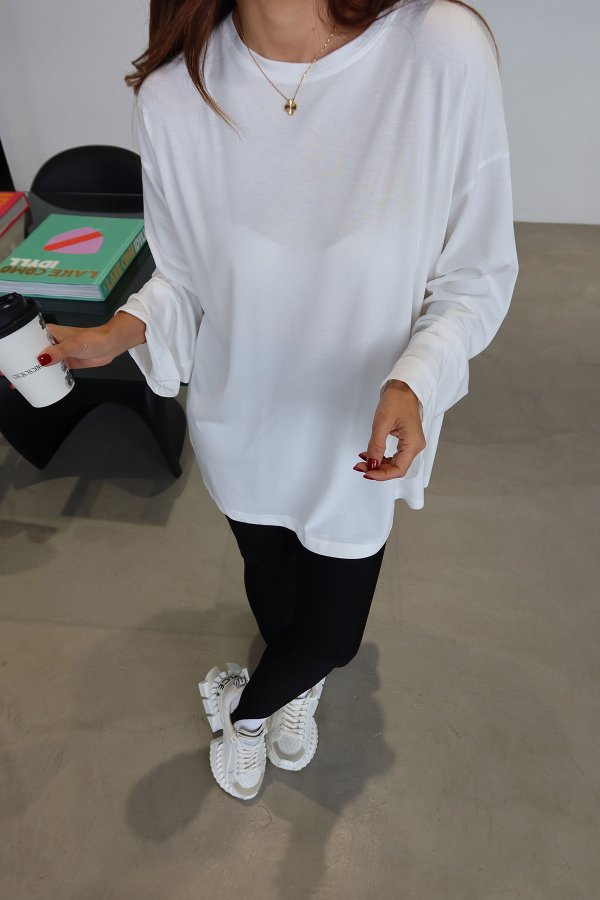 Uzun Kollu Oversize Basic Tshirt