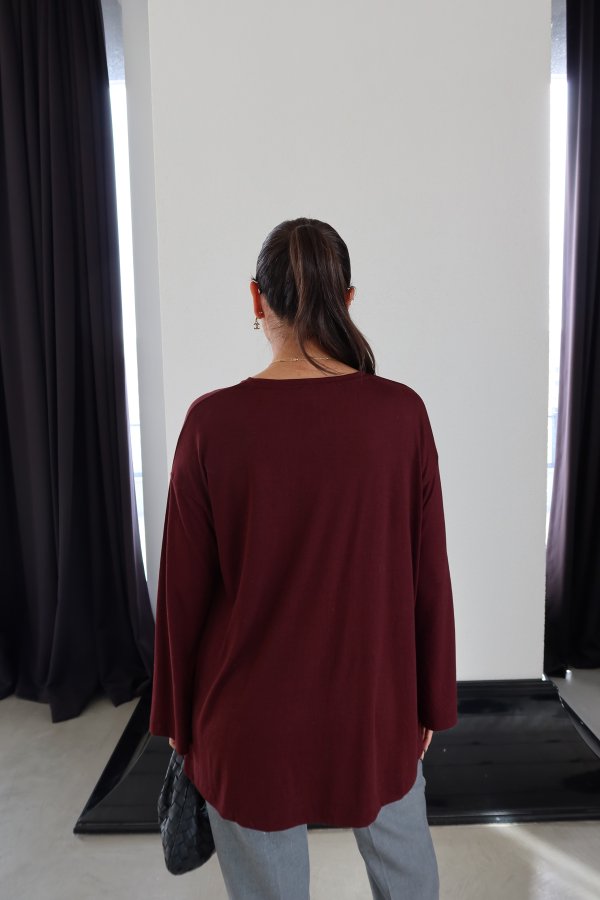 Uzun Kollu Oversize Basic Tshirt