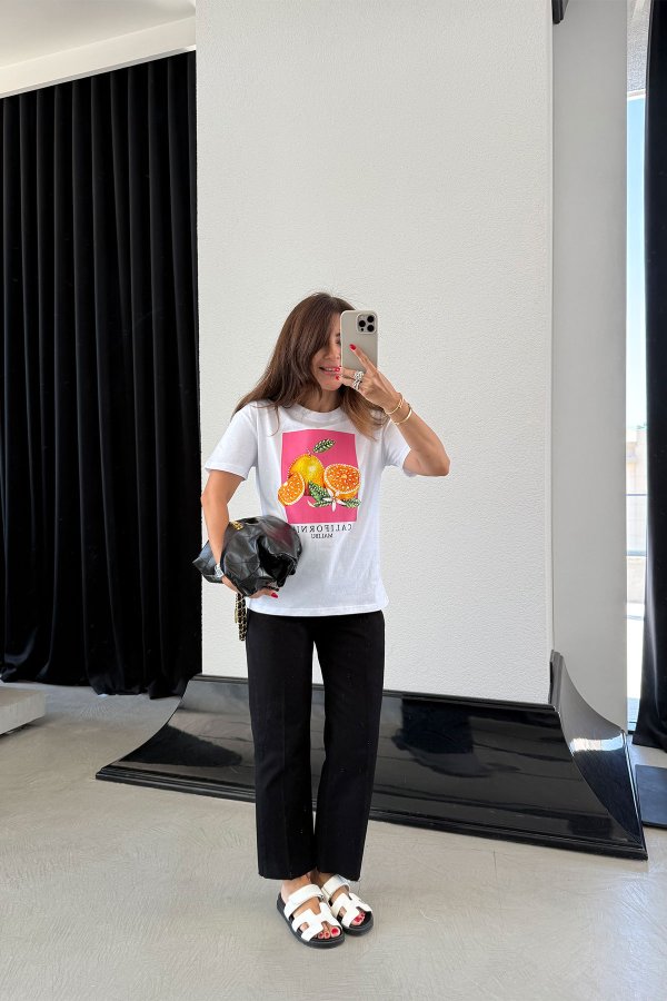 Portakal Baskılı Tshirt