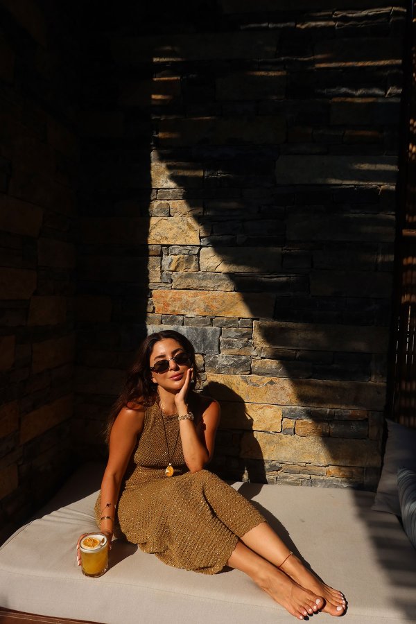 Askılı Simli Uzun Elbise