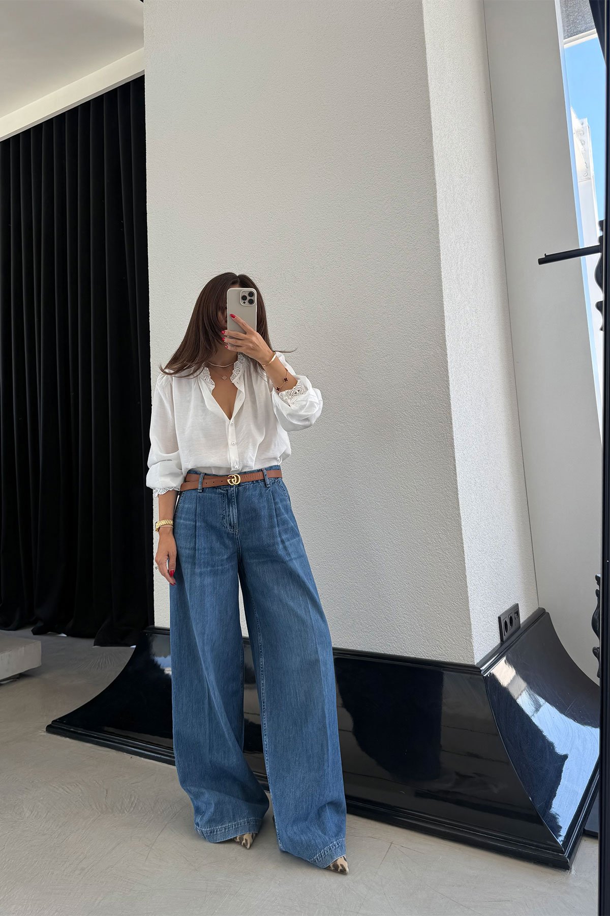 Geniş Kalıp Pensli Jean