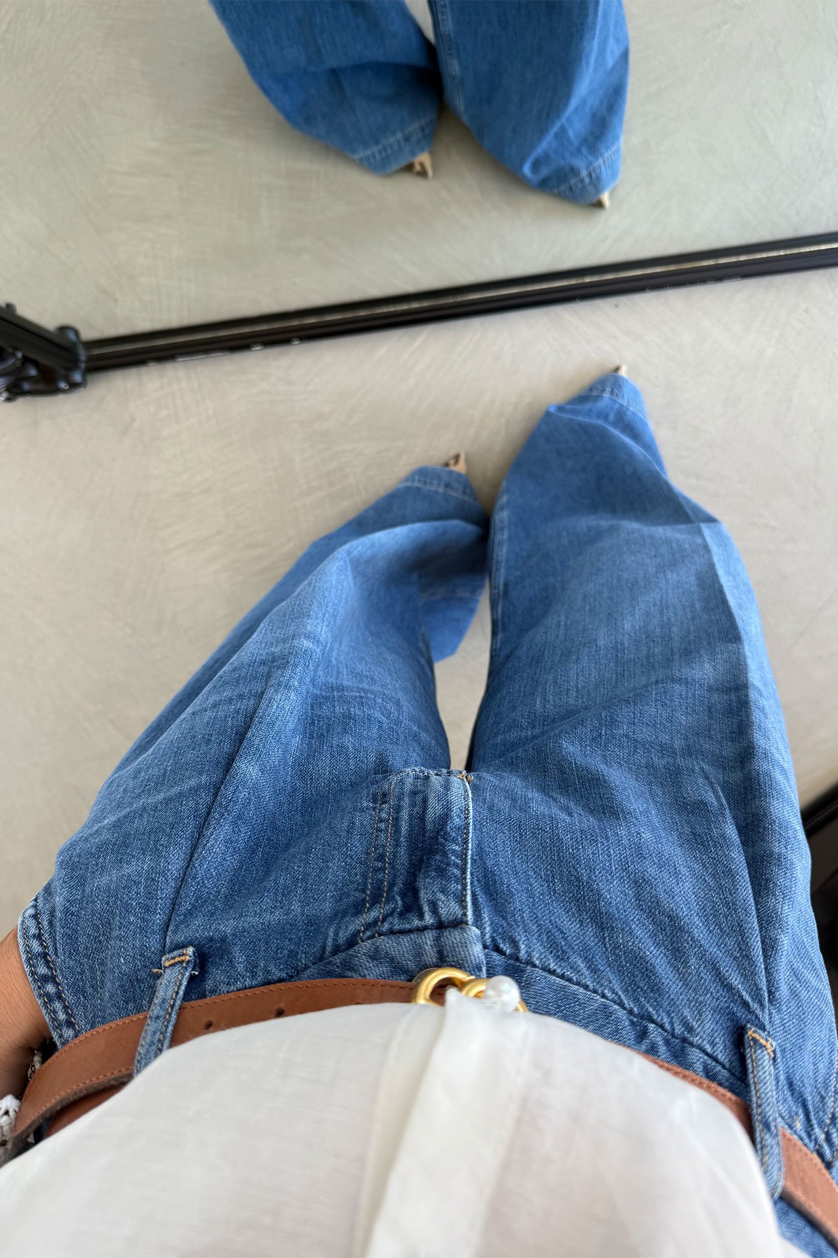 Geniş Kalıp Pensli Jean