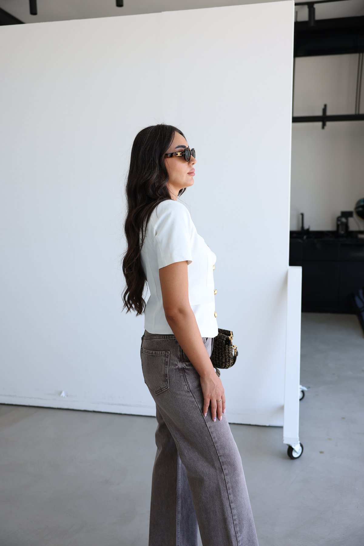 Ö.Ö Omuzu Vatkalı Gold Düğmeli Ceket