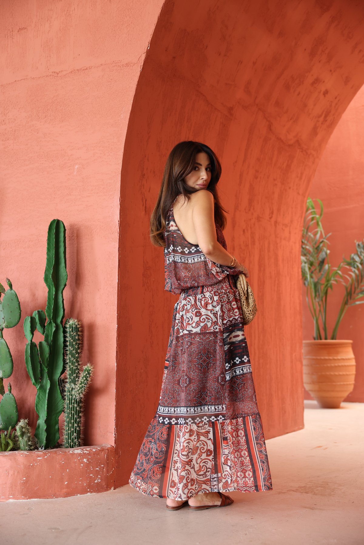 Beli Gipeli Desenli Elbise