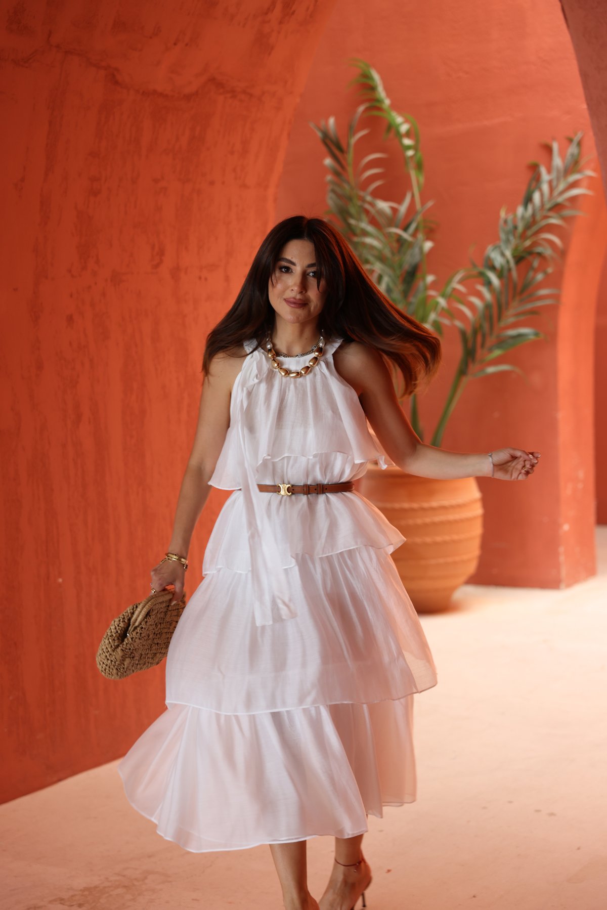 Kat Kat Bağlamalı Tül Elbise