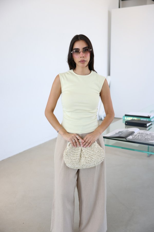 Yanları Büzgülü Basic Tshirt