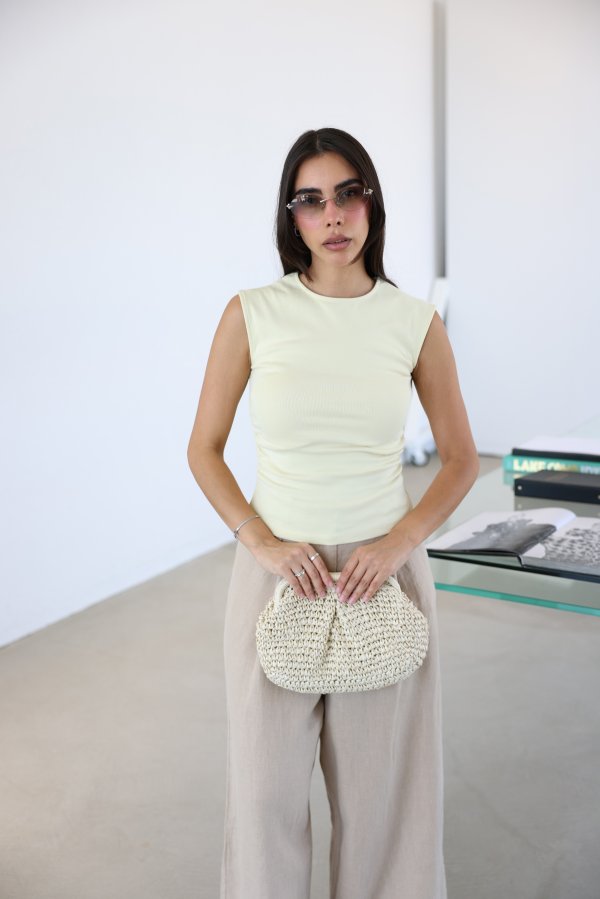 Yanları Büzgülü Basic Tshirt