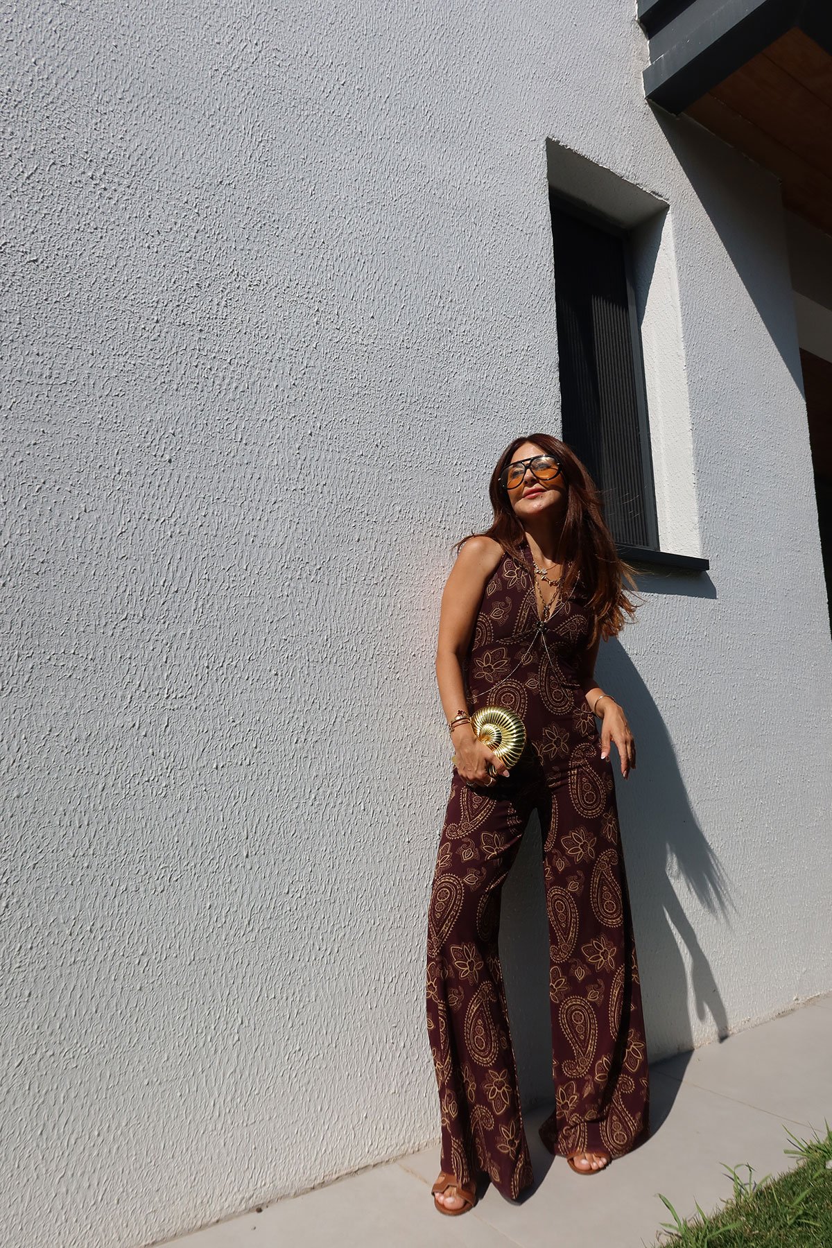 Desenli Boydan Geçmeli Tulum