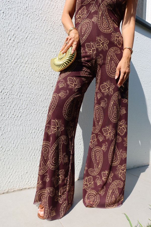 Desenli Boydan Geçmeli Tulum