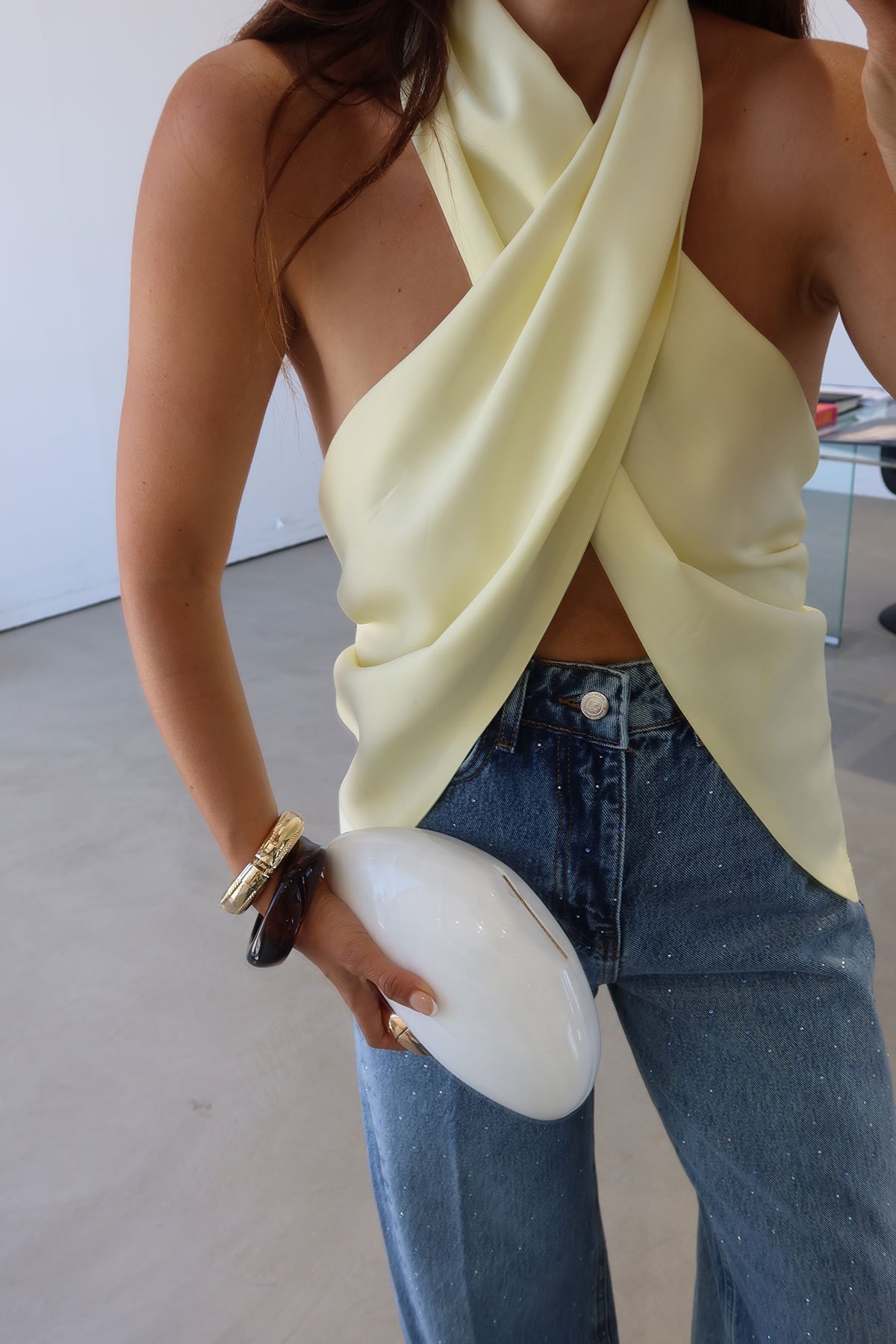 Önden Bağlamalı Büzgülü Bluz