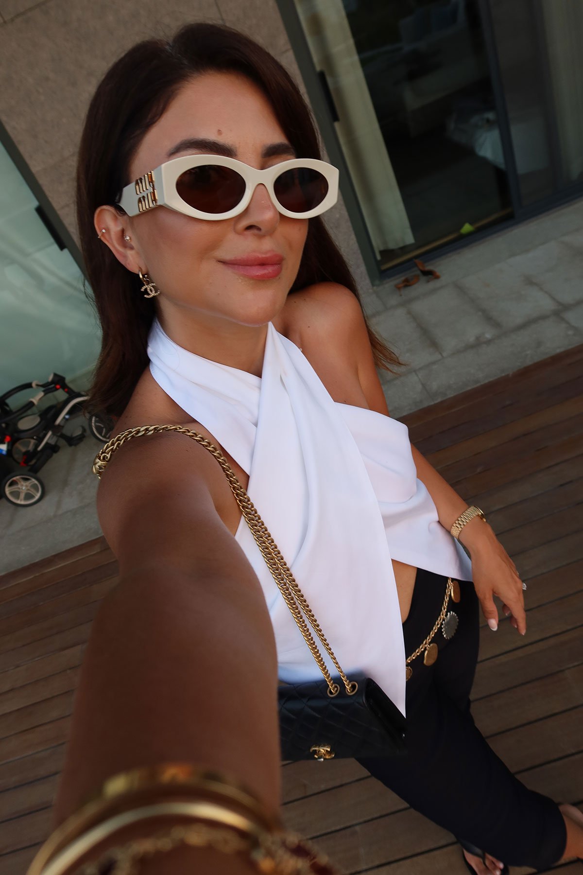 Önden Bağlamalı Büzgülü Bluz