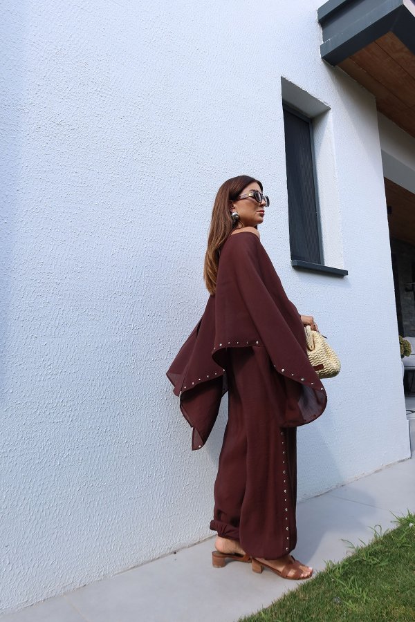 Zımba Baskılı Bluz Pantolon Takım